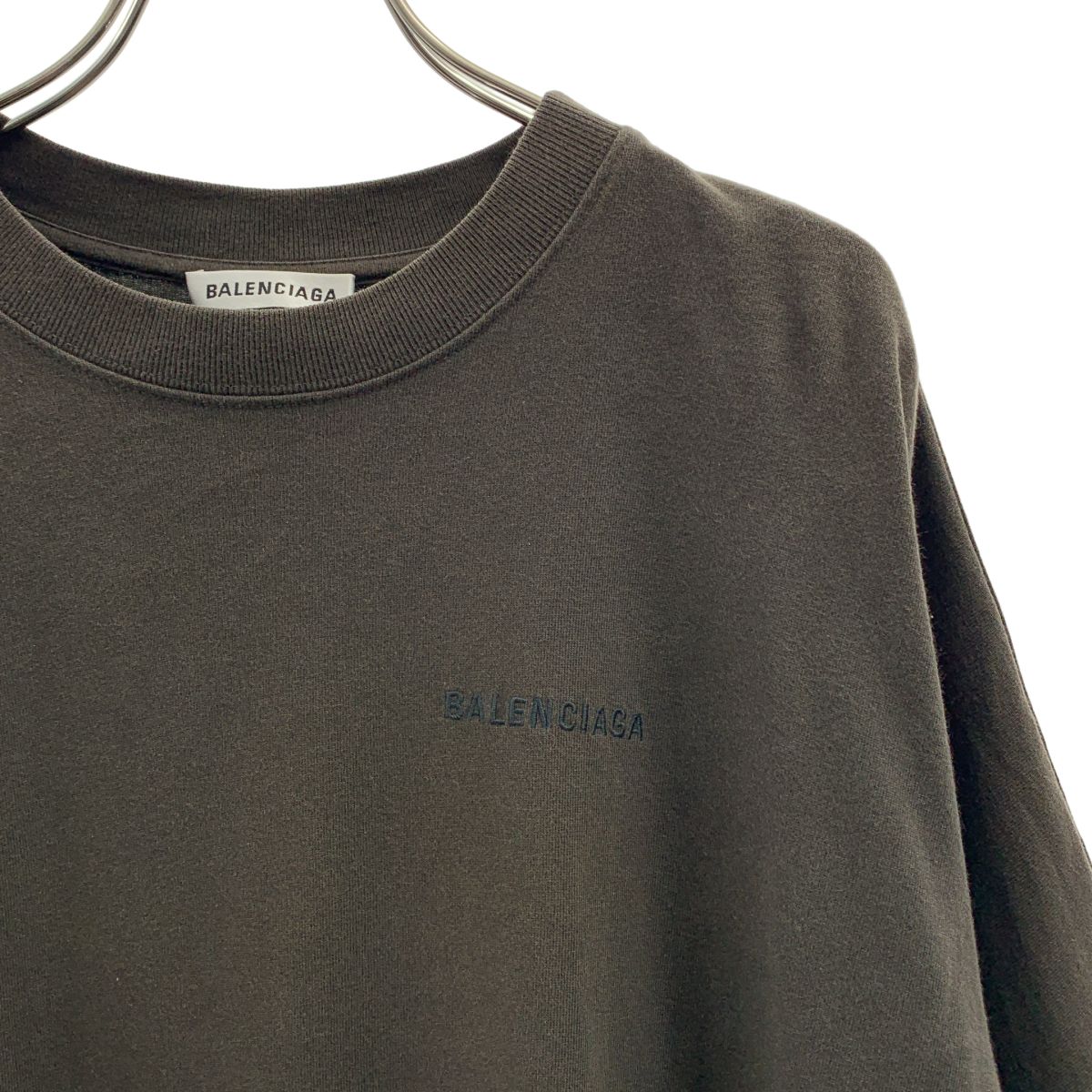 Balenciaga Cotton Logo Embroidery Oversize Top XS Black — view 2