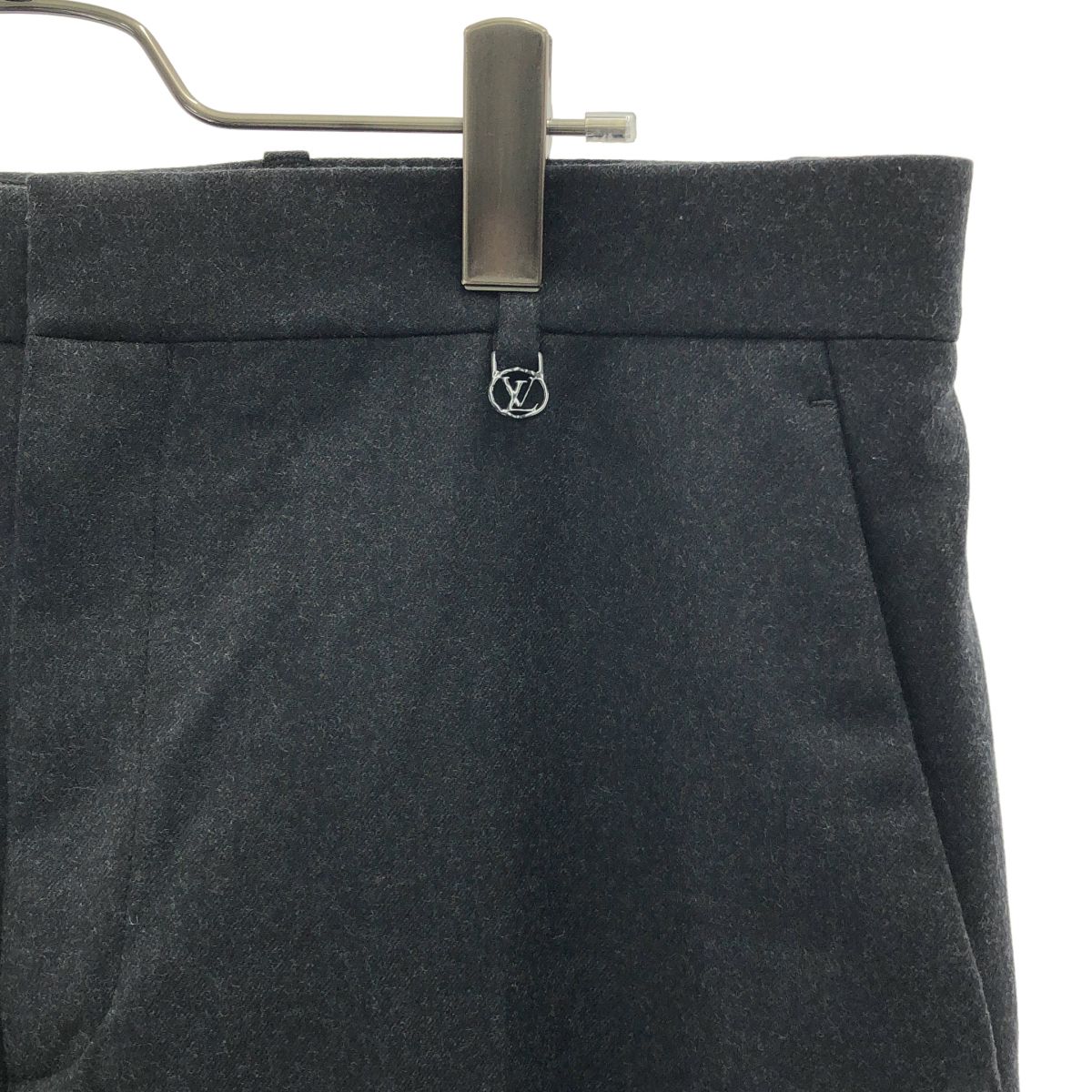 Louis Vuitton Wool Slit Wide Trousers Pants 44 Black — view 2