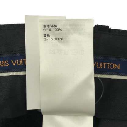 Louis Vuitton Wool Slit Wide Trousers Pants 44 Black — view 7