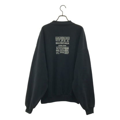 Balenciaga Care Label Back Print Crew Neck Sweatshirt S Black — view 4