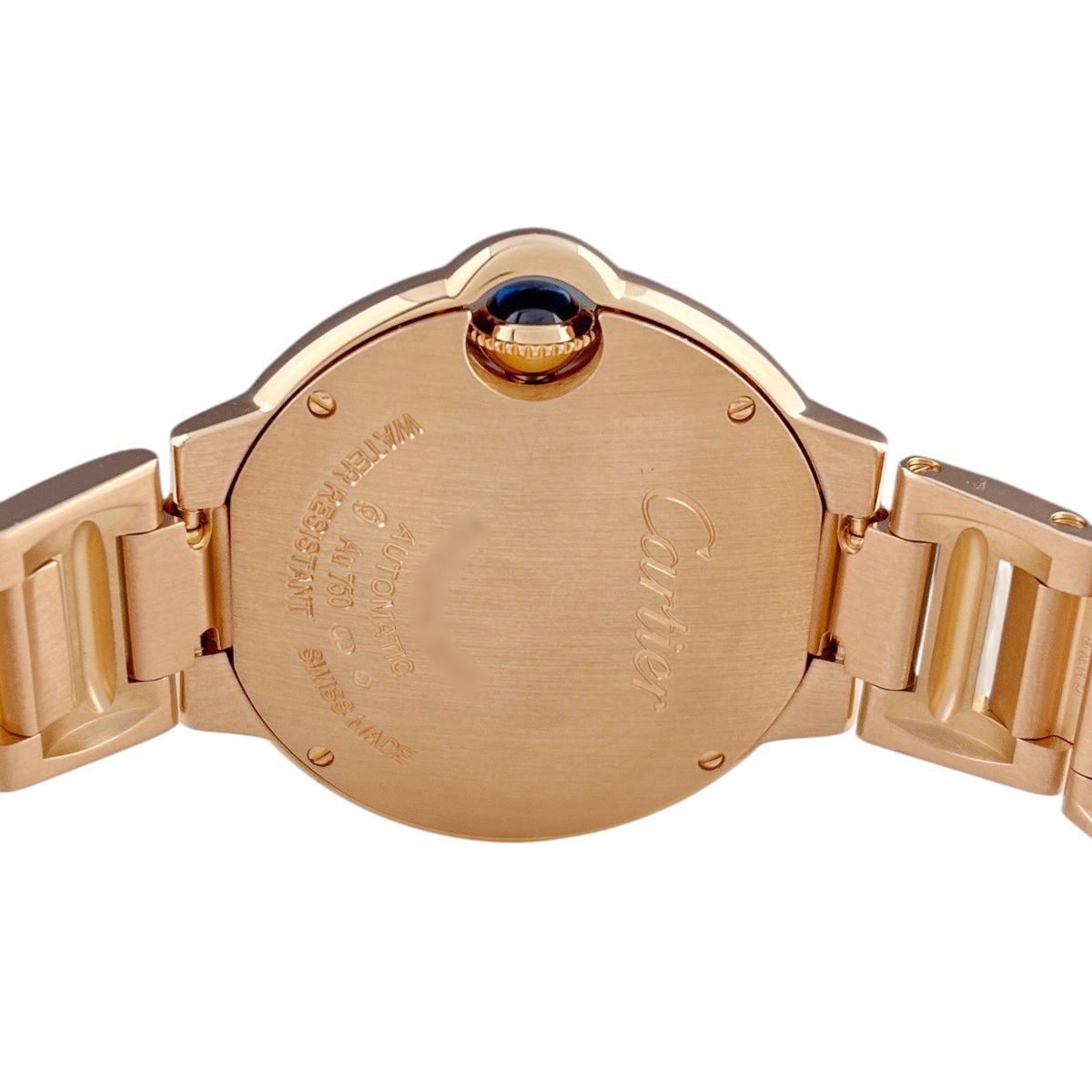 Cartier Baron Blue Rose Gold Watch PG Automatic Winding Silver — view 4