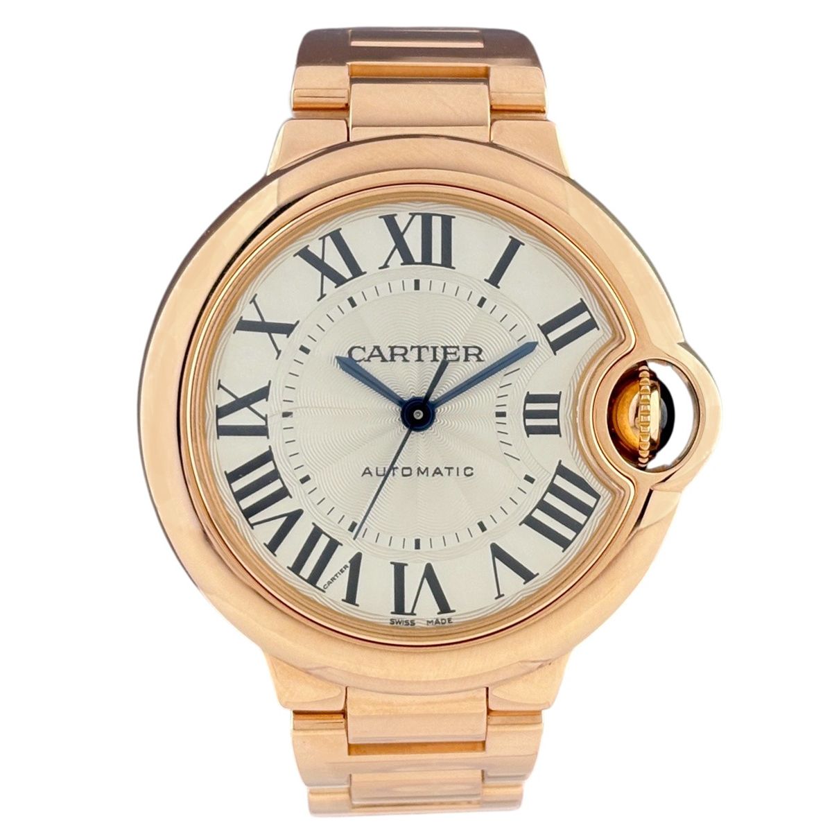 Cartier Baron Blue Rose Gold Watch PG Automatic Winding Silver — view 2