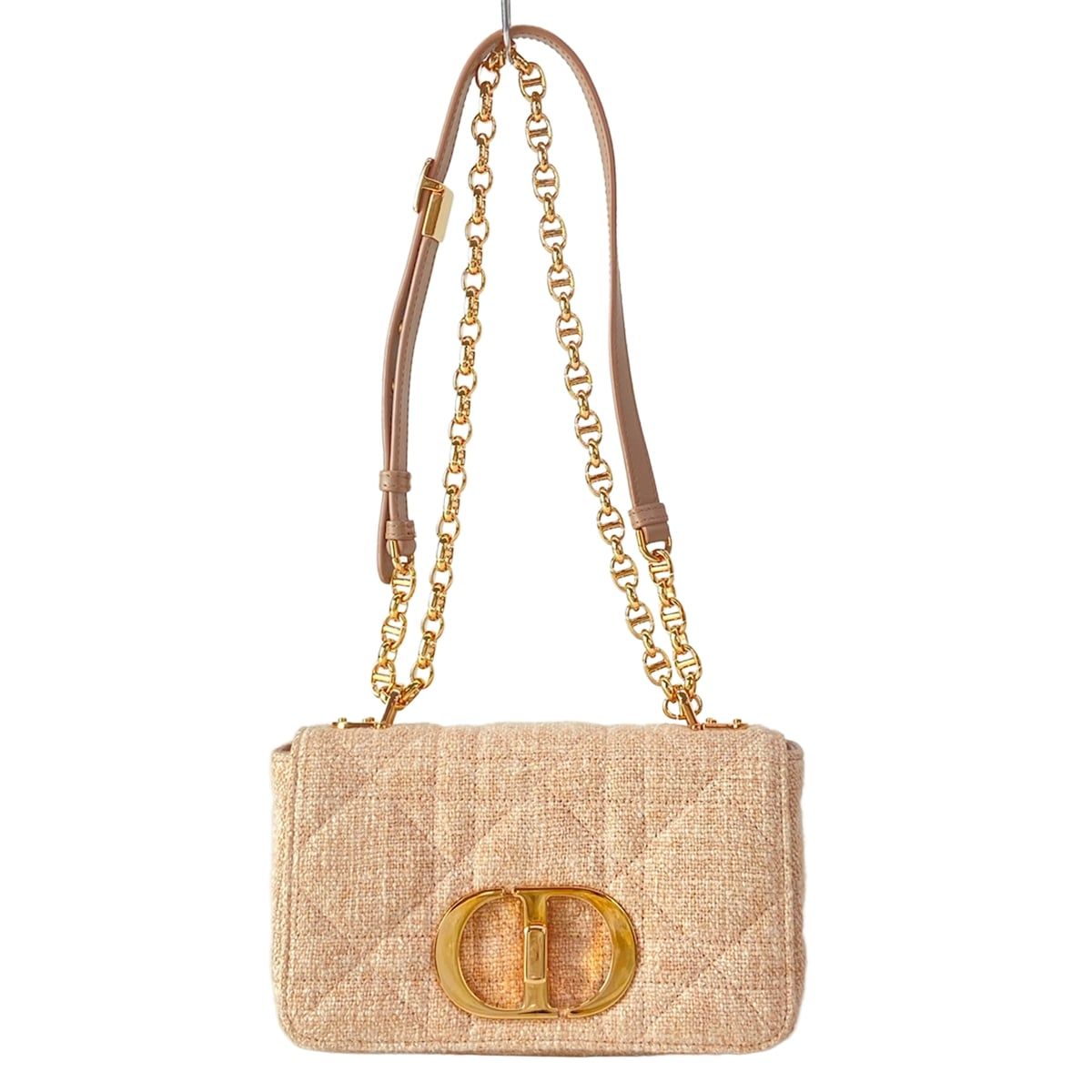 Dior Shoulder Bag Lucaro Small Light Pink Beige Leather