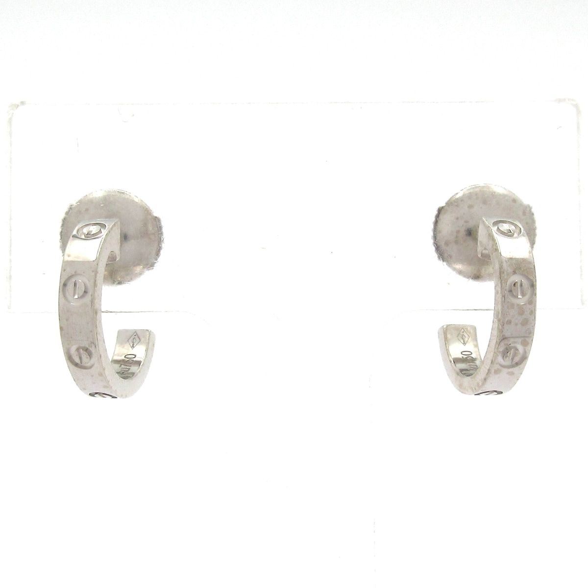 Cartier Earrings Mini Love Hoop Small 18k White Gold