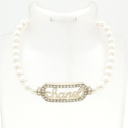 Chanel Choker Gold Ivory Clear Logo Necklace — view 2