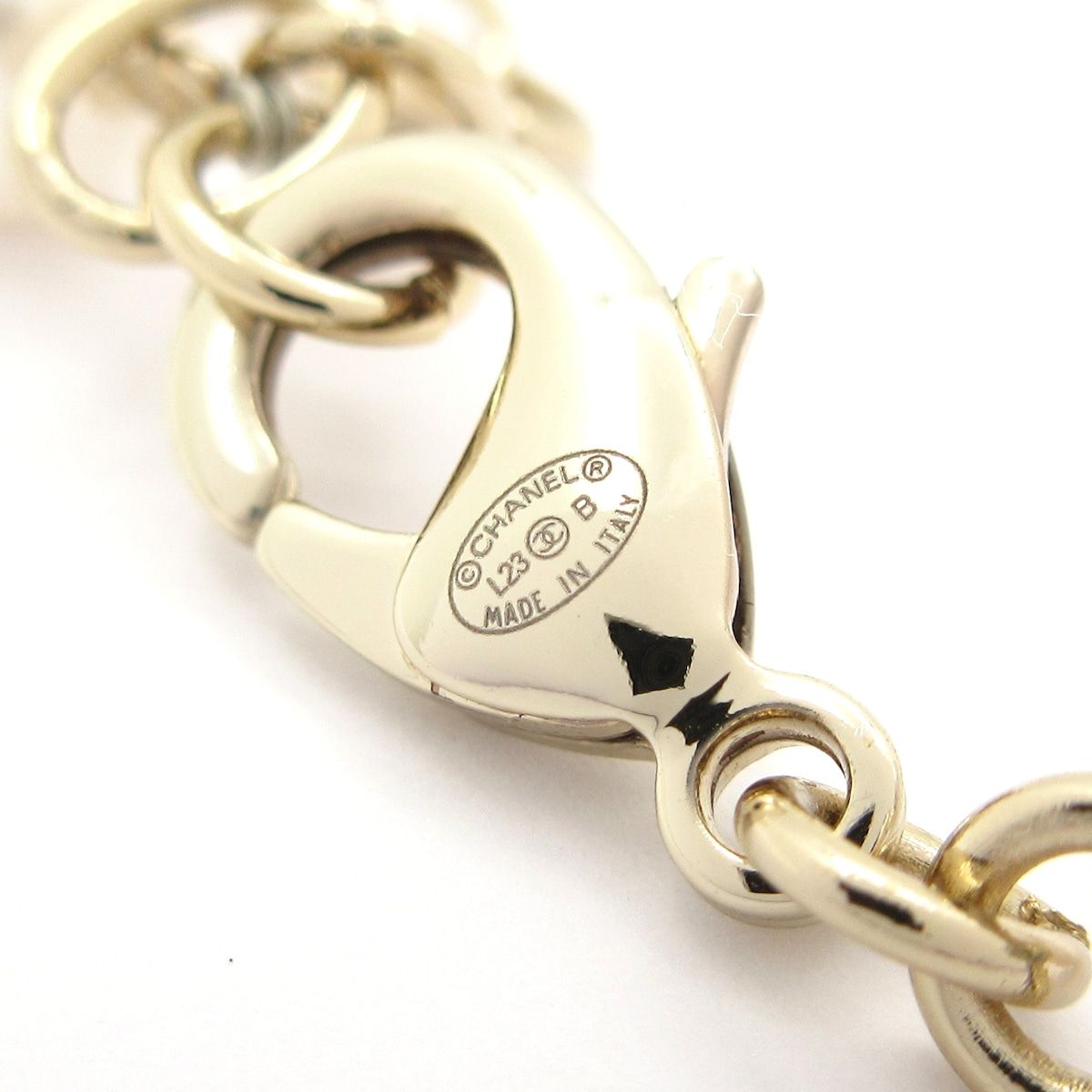 Chanel Choker Gold Ivory Clear Logo Necklace — view 5