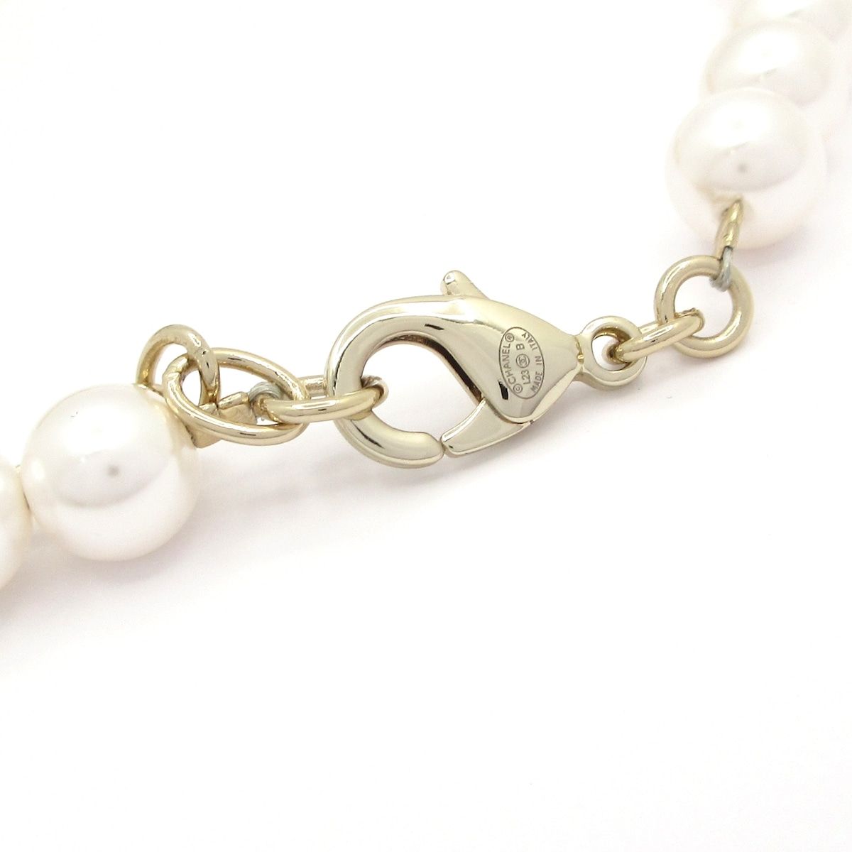 Chanel Choker Gold Ivory Clear Logo Necklace — view 4