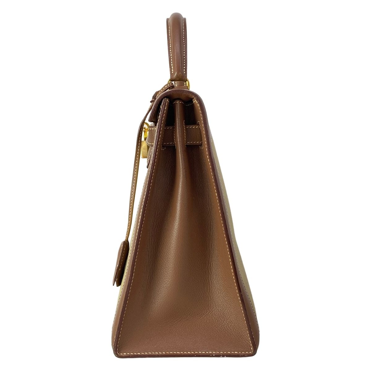 Hermes Handbag Kelly 32 Khaki Dark Brown — view 4