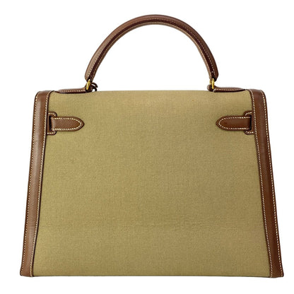 Hermes Handbag Kelly 32 Khaki Dark Brown — view 3