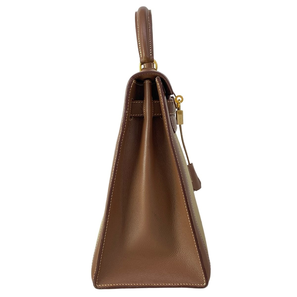 Hermes Handbag Kelly 32 Khaki Dark Brown — view 2