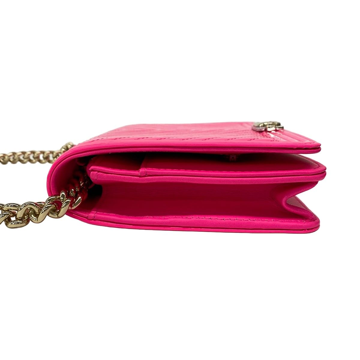 Chanel Wallet Boy Stitch Pink Chain Gold Metal Leather — view 9