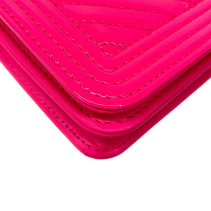 Chanel Wallet Boy Stitch Pink Chain Gold Metal Leather — view 7