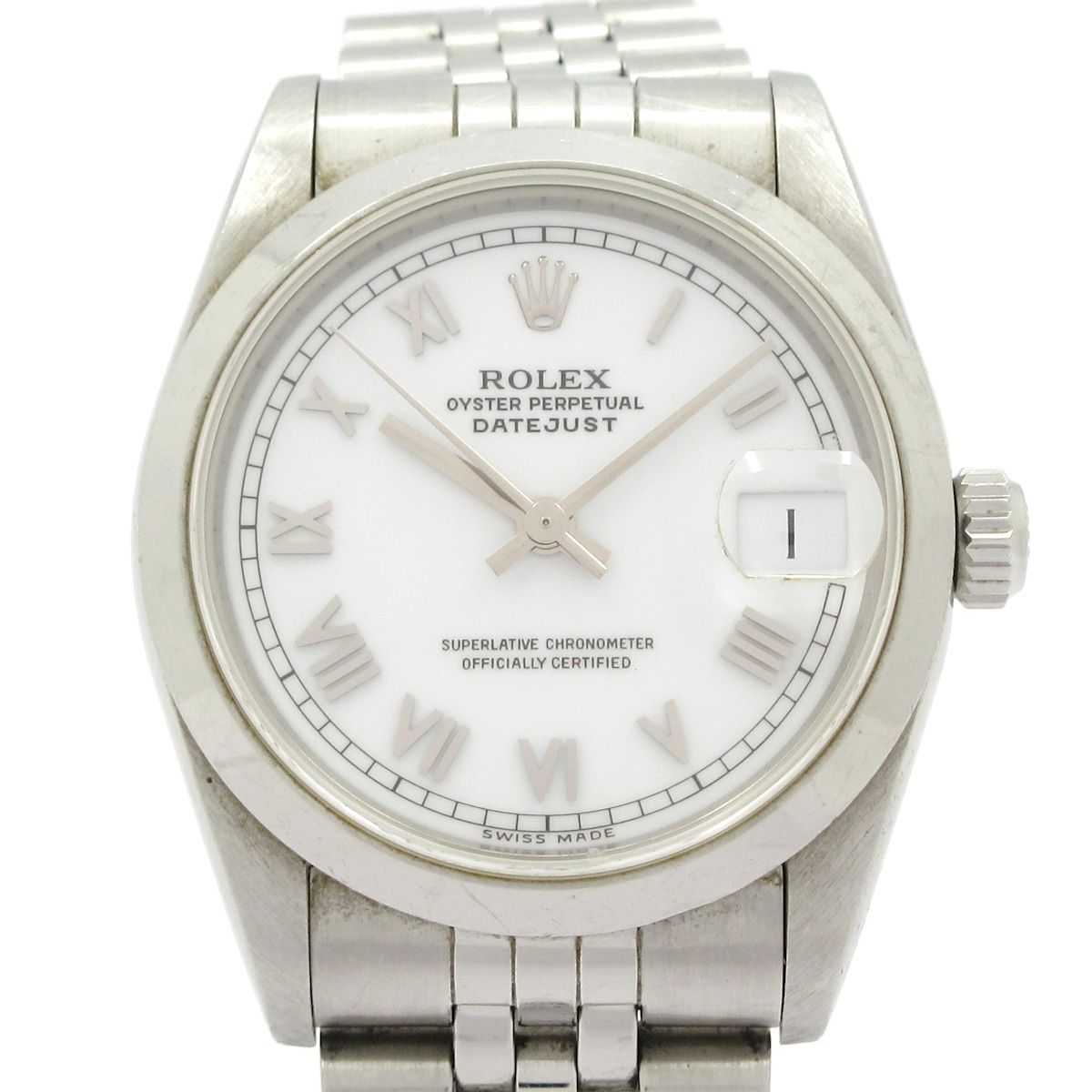 Rolex Watch Datejust Boys SS 19 Frames Remaining 4 Required OH White
