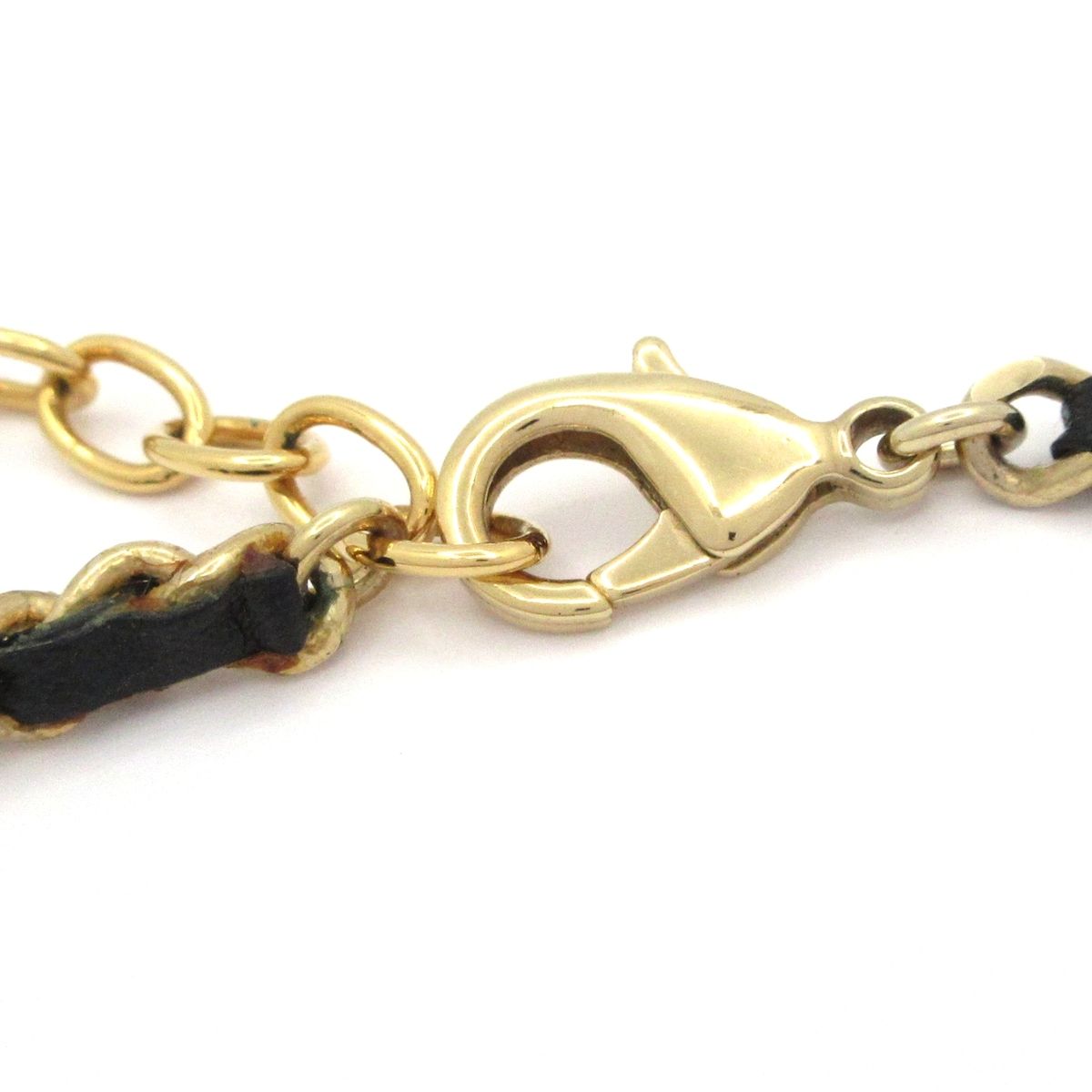 Chanel Choker CC Logo Leather Gold Black Clear Necklace — view 4