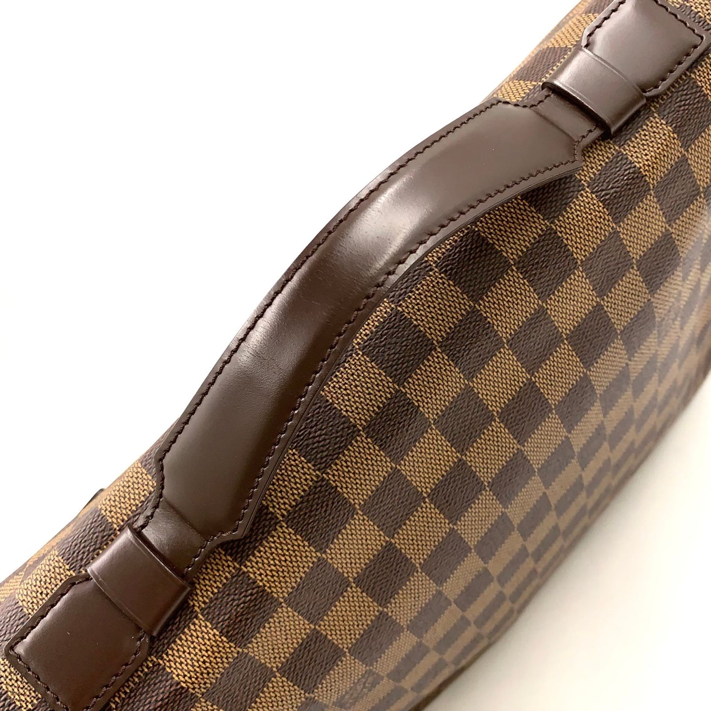 Louis Vuitton Broadway Damier Ebene Leather Brown Shoulder Bag Gold — view 6