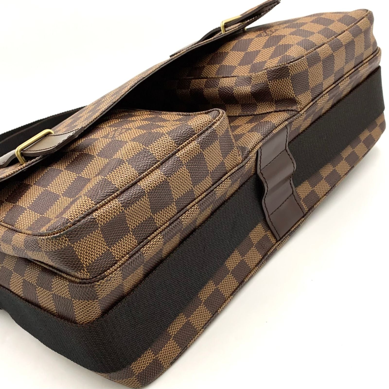 Louis Vuitton Broadway Damier Ebene Leather Brown Shoulder Bag Gold — view 7