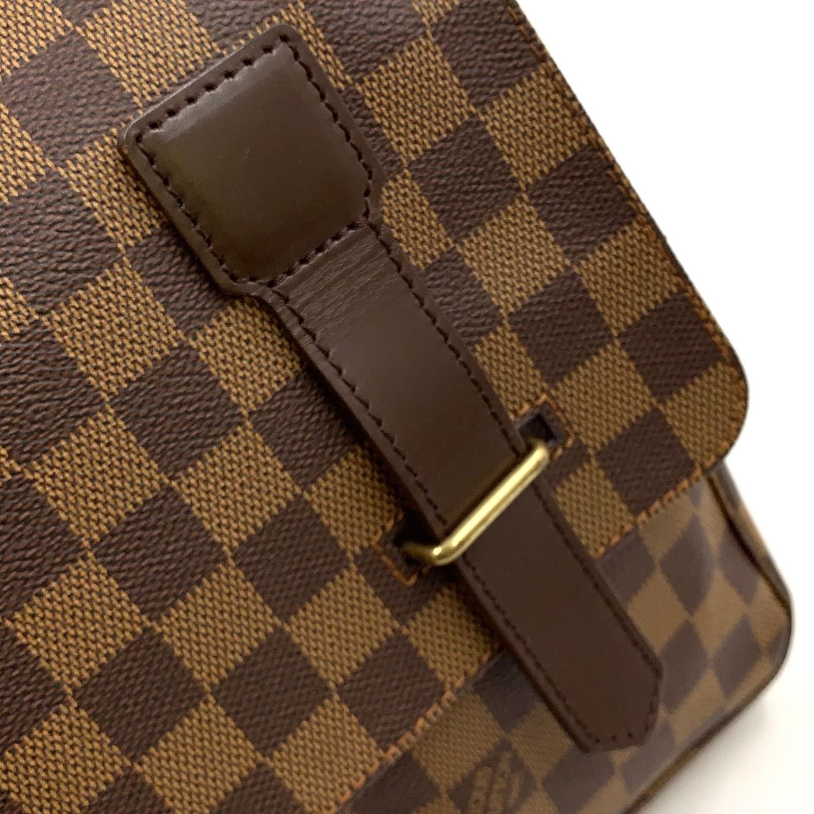 Louis Vuitton Broadway Damier Ebene Leather Brown Shoulder Bag Gold — view 8