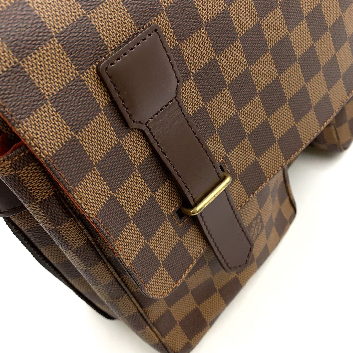 Louis Vuitton Broadway Damier Ebene Leather Brown Shoulder Bag Gold — view 9