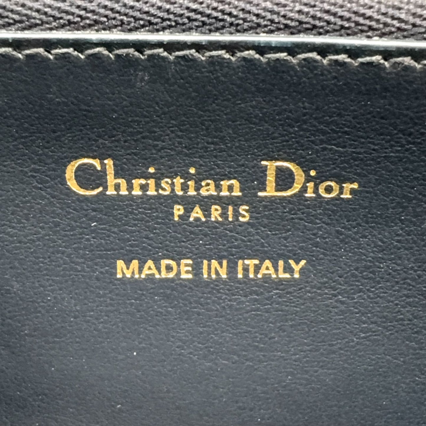 Dior 30 Montaigne Voyageur Wallet Leather Canvas Dark Navy Beige Gold — view 4