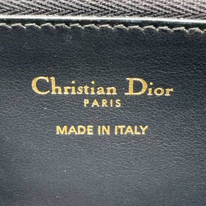 Dior 30 Montaigne Voyageur Wallet Leather Canvas Dark Navy Beige Gold — view 4