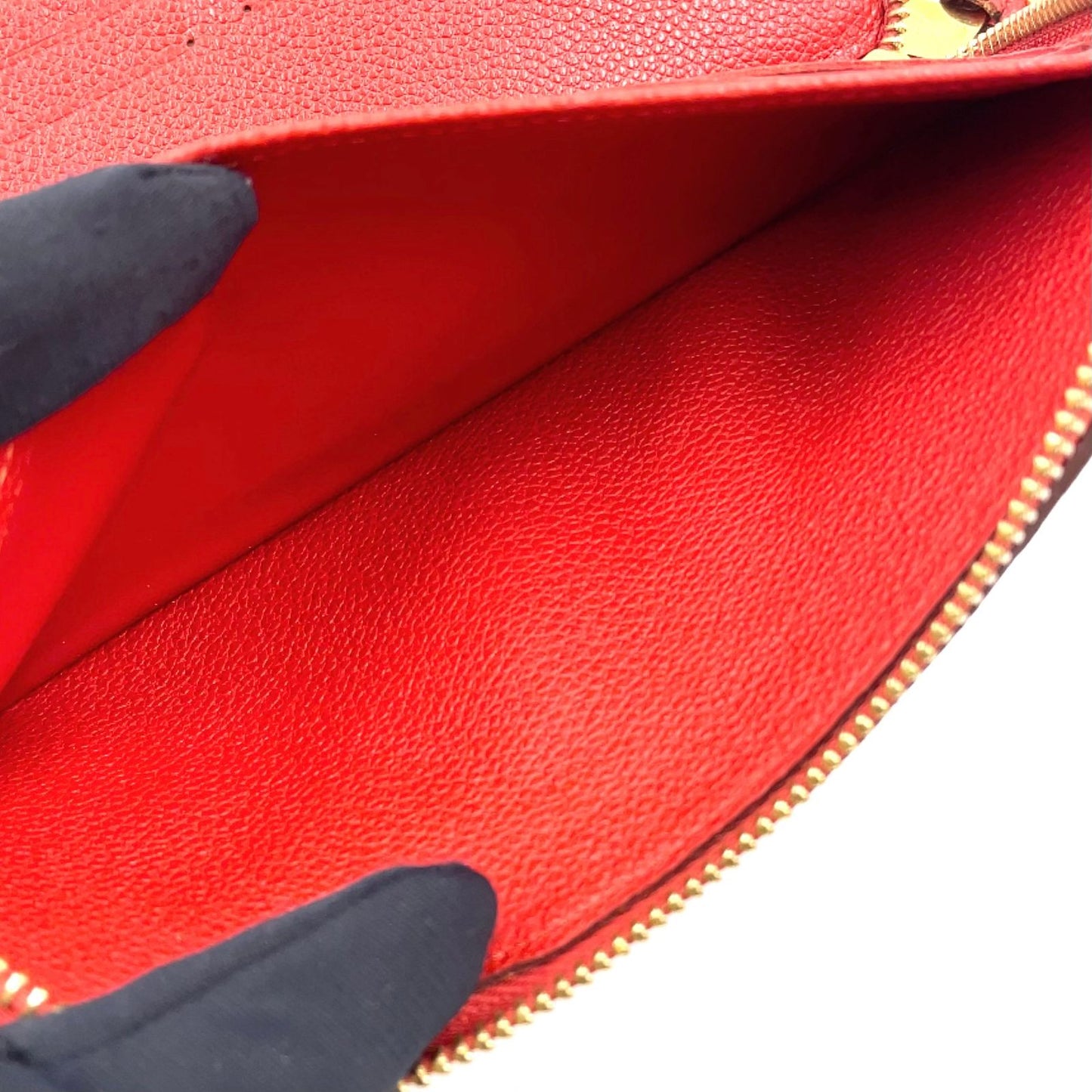 Louis Vuitton Zippy Wallet Monogram Empreinte Scarlet Leather Red Round Gold — view 7