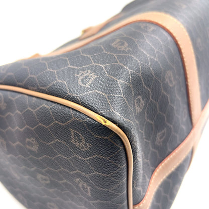 Dior Honeycomb Pattern Leather Brown Black Boston Bag Gold — view 9