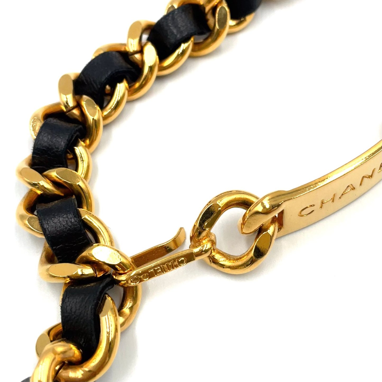 Chanel CC Logo Cambon Coin Lambskin Gold Plated Black Chain Belt — view 4