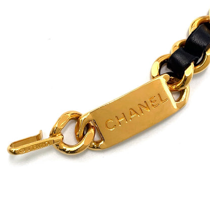 Chanel CC Logo Cambon Coin Lambskin Gold Plated Black Chain Belt — view 7
