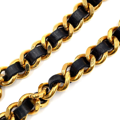 Chanel CC Logo Cambon Coin Lambskin Gold Plated Black Chain Belt — view 8