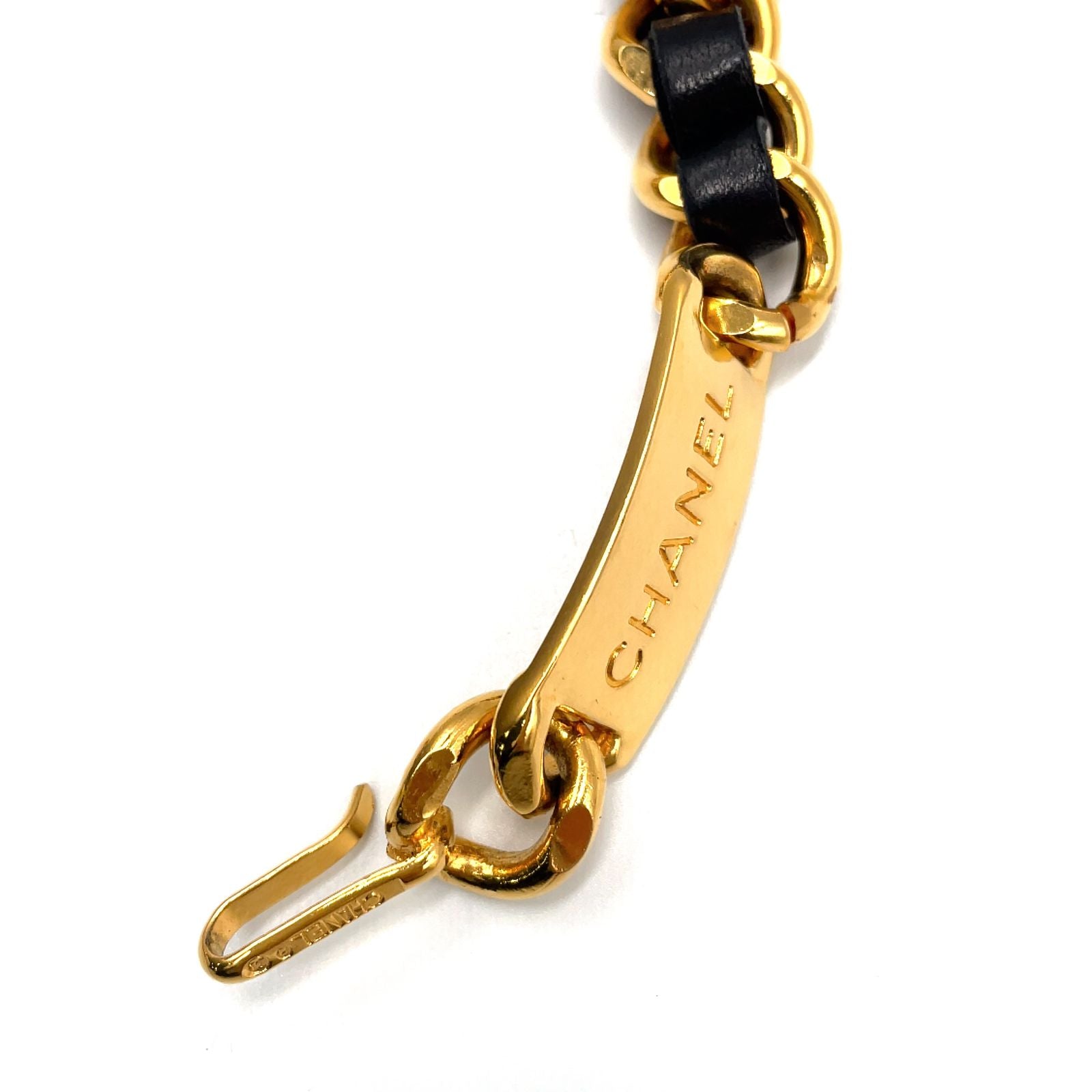 Chanel CC Logo Cambon Coin Lambskin Gold Plated Black Chain Belt — view 6
