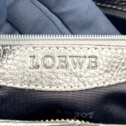 Loewe Senda Metallic Leather Brown Handbag Gold — view 4