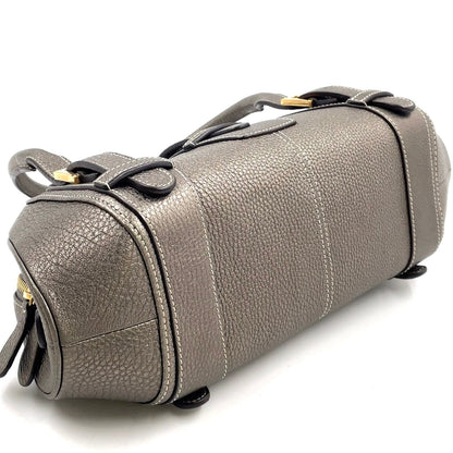 Loewe Senda Metallic Leather Brown Handbag Gold — view 5