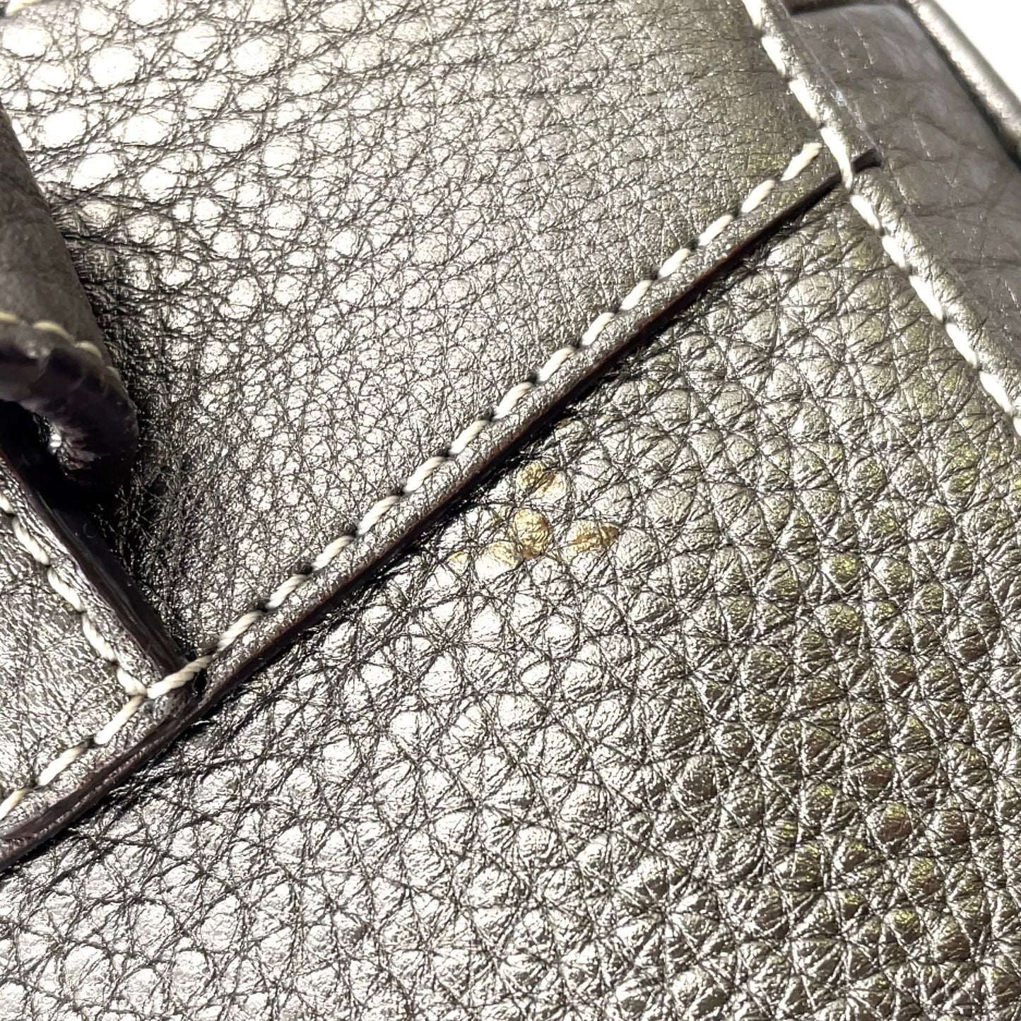 Loewe Senda Metallic Leather Brown Handbag Gold — view 7
