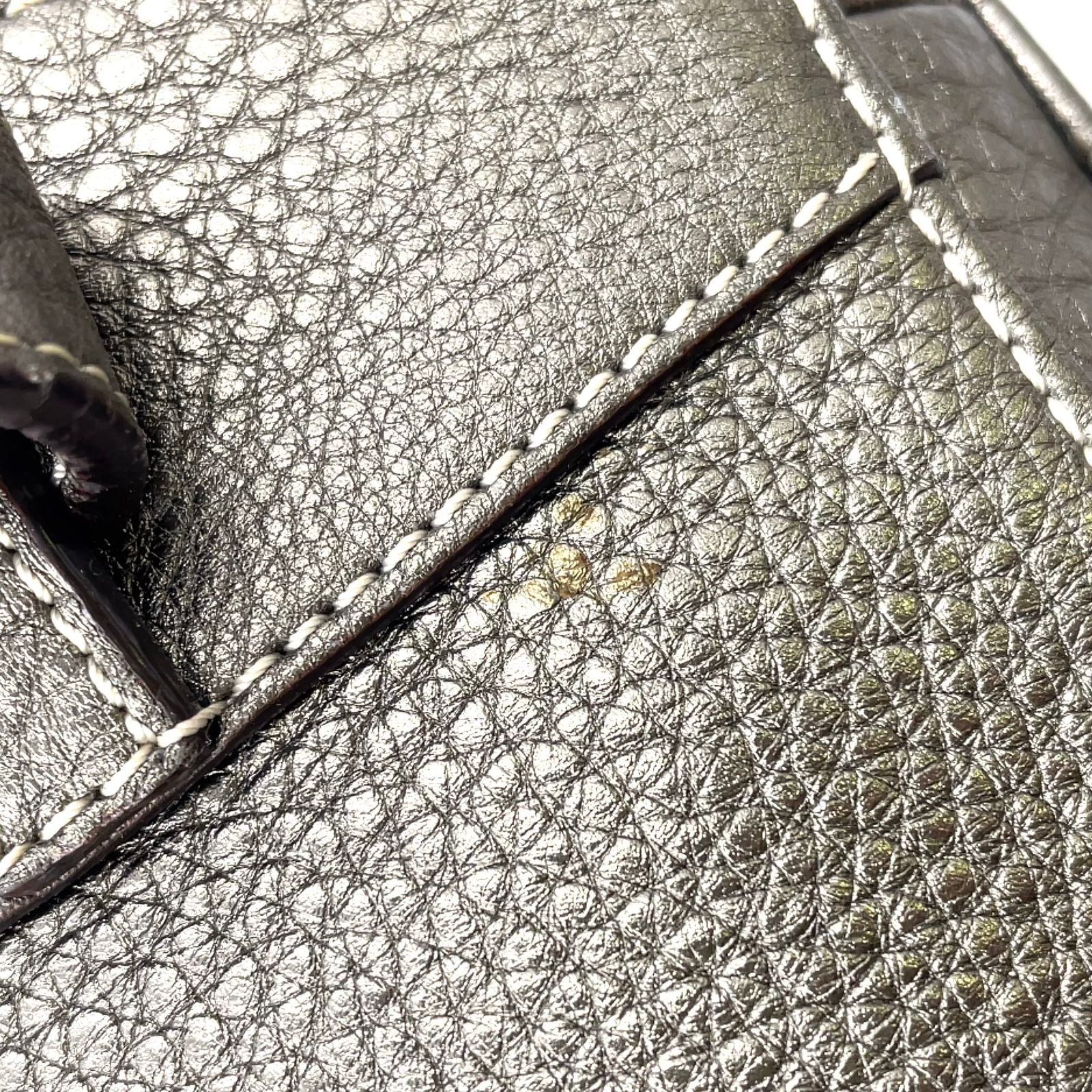Loewe Senda Metallic Leather Brown Handbag Gold — view 7