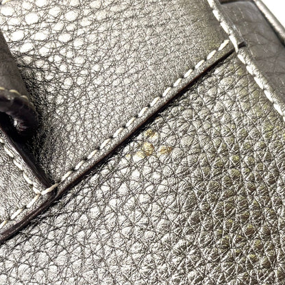 Loewe Senda Metallic Leather Brown Handbag Gold — view 7