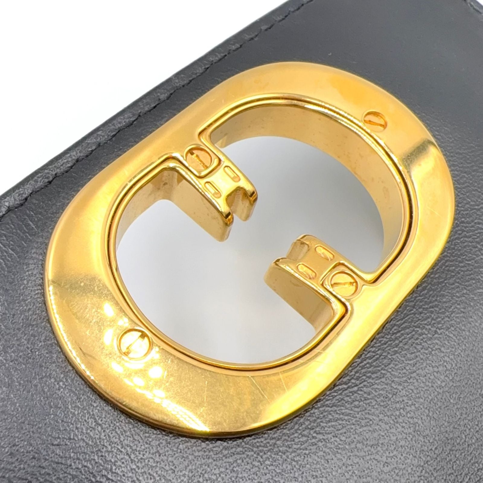 Dior Caro Micro Leather Black Shoulder Bag Gold — view 6