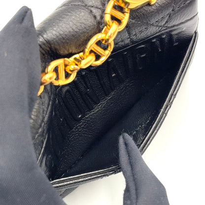 Dior Caro Micro Leather Black Shoulder Bag Gold — view 8