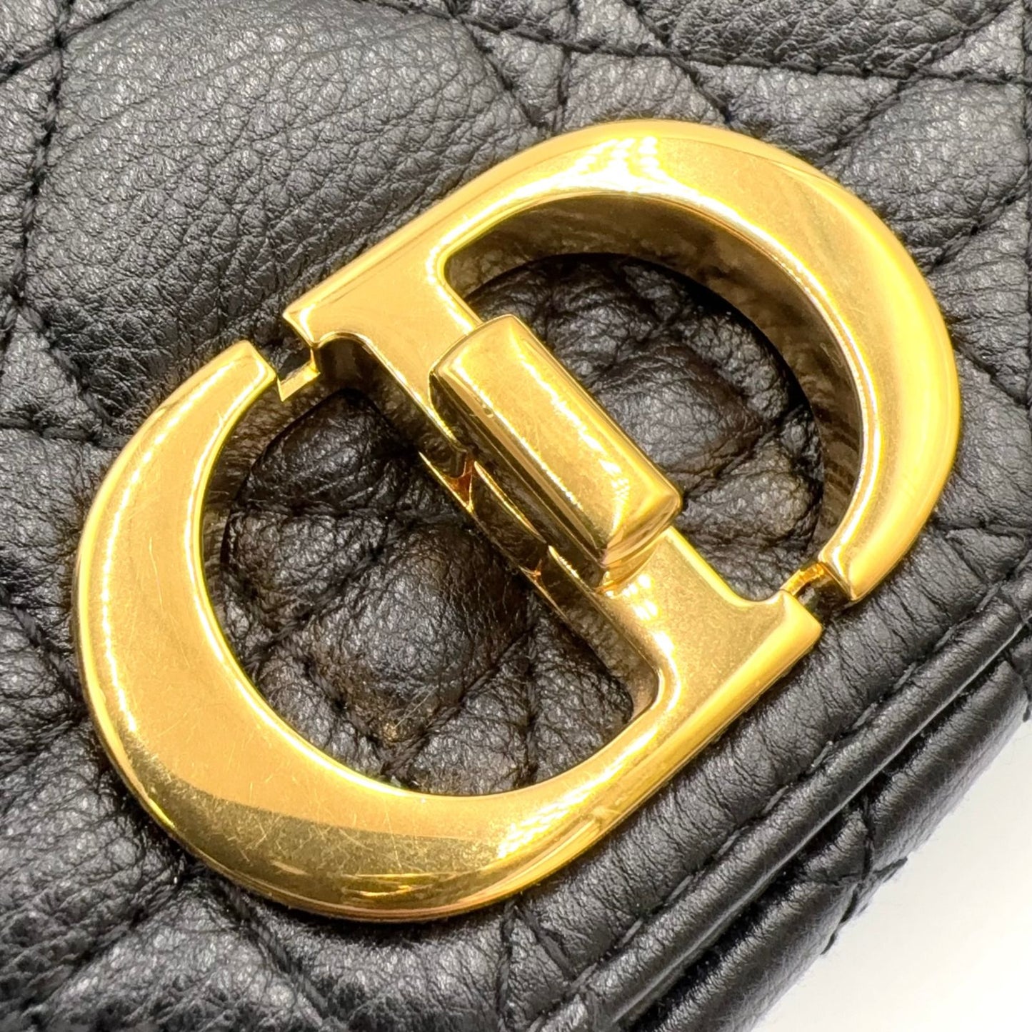 Dior Caro Micro Leather Black Shoulder Bag Gold — view 5