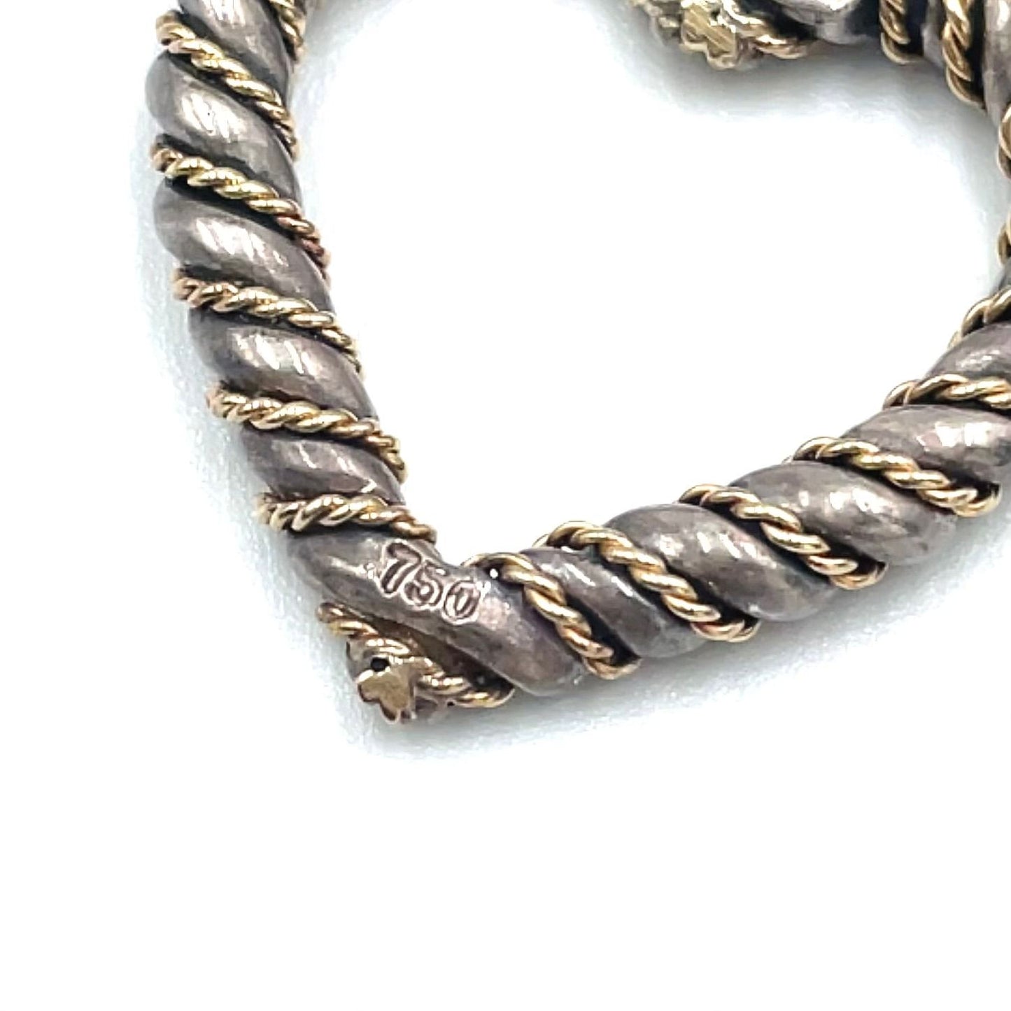 Tiffany & Co Twist Heart Yellow Gold Silver Necklace — view 9