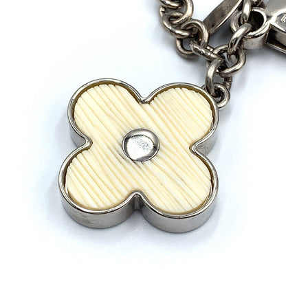 Louis Vuitton Bijou Sac Fleur de Epi Bag Charm Enamel Metal Silver White — view 8