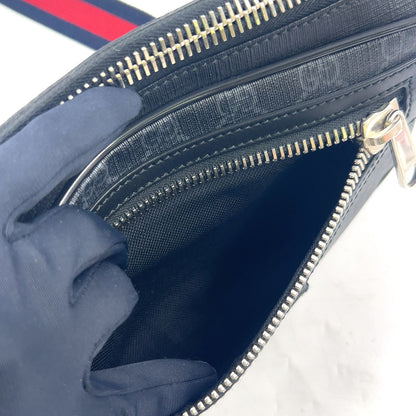 Gucci Soft GG Supreme Sherry Line Leather Dark Gray Black Multicolor Belt — view 9