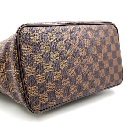 Louis Vuitton Saleya PM Damier Ebene Leather Brown Tote Gold — view 6