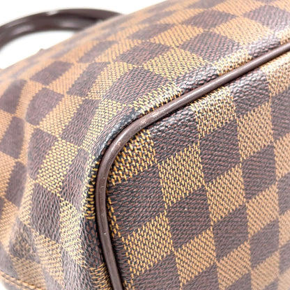Louis Vuitton Saleya PM Damier Ebene Leather Brown Tote Gold — view 8