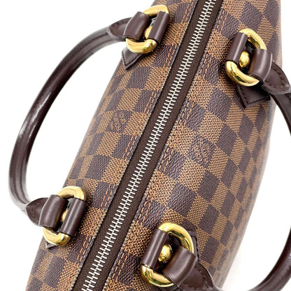 Louis Vuitton Saleya PM Damier Ebene Leather Brown Tote Gold — view 9