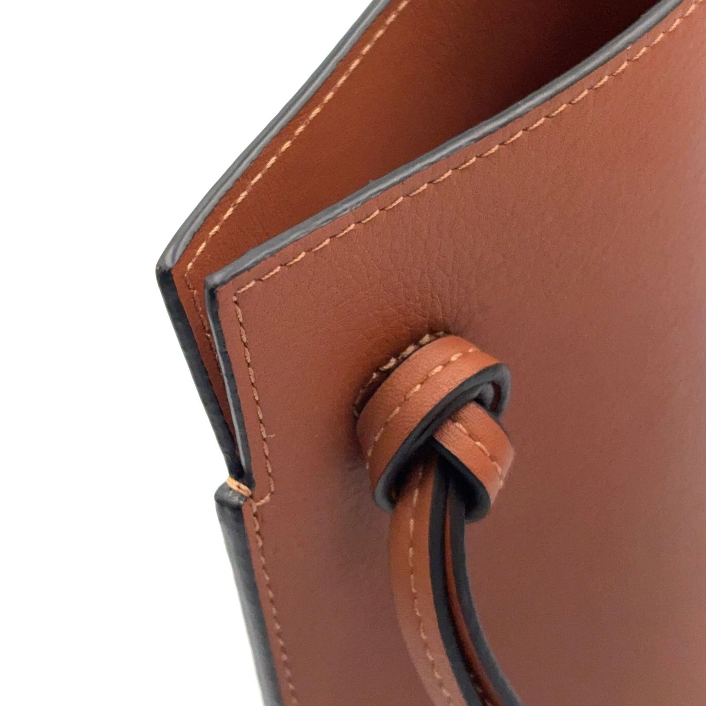 Loewe Dice Pocket Leather Brown Shoulder Bag Gold — view 7