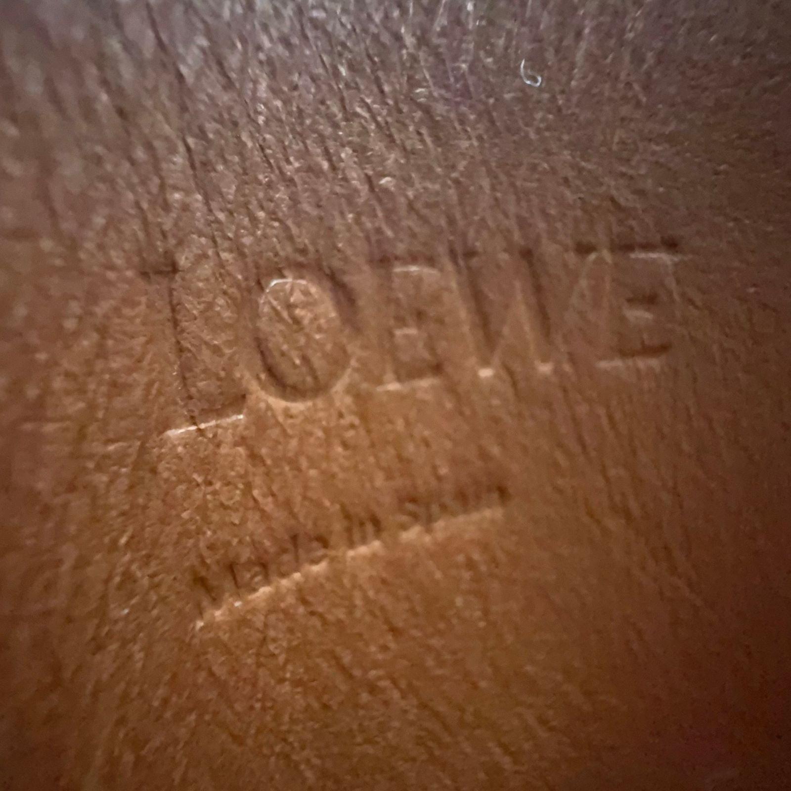 Loewe Dice Pocket Leather Brown Shoulder Bag Gold — view 4