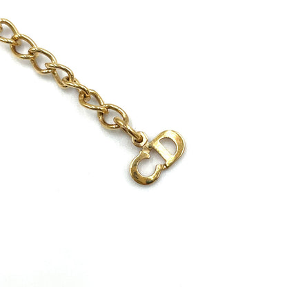 Dior Logo Plate Double Chain Gold Plated Necklace — view 5