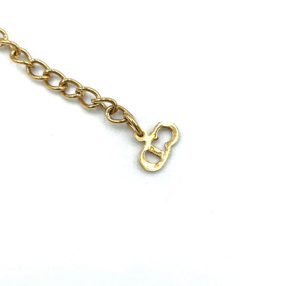 Dior Logo Plate Double Chain Gold Plated Necklace — view 4
