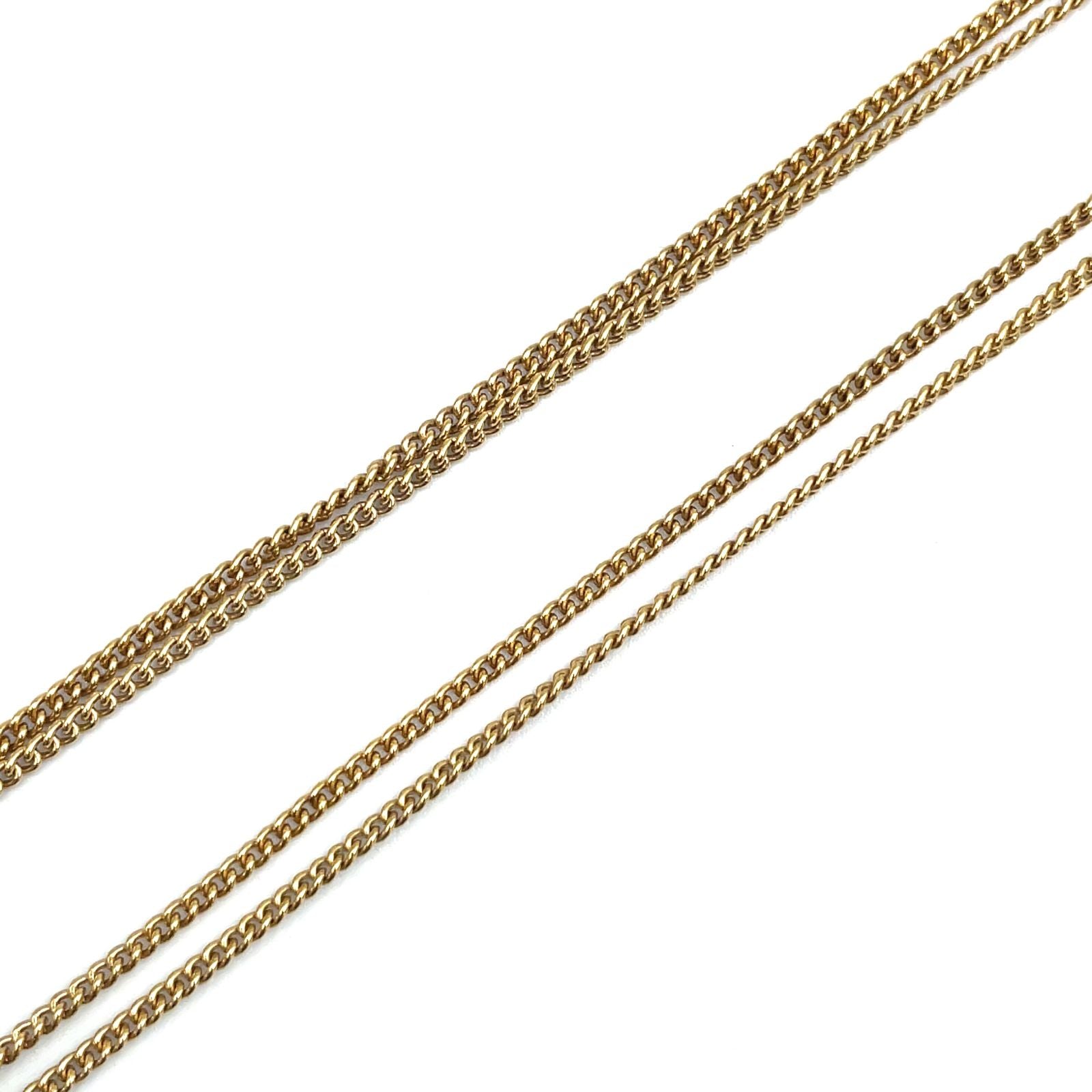 Dior Logo Plate Double Chain Gold Plated Necklace — view 6