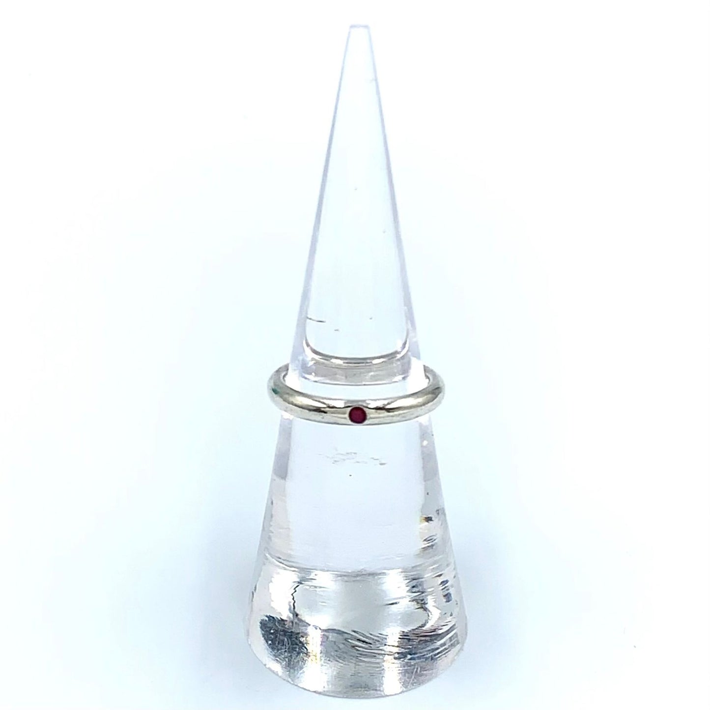 Tiffany & Co Stacking Band Ruby Silver Red Ring — view 5